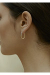 PAVE STAPLE HOOP EARINGS 14KT GOLD VERMEIL